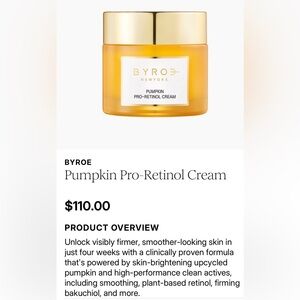 BYROE Pumpkin Pro-Retinol Cream - Radiant Gold